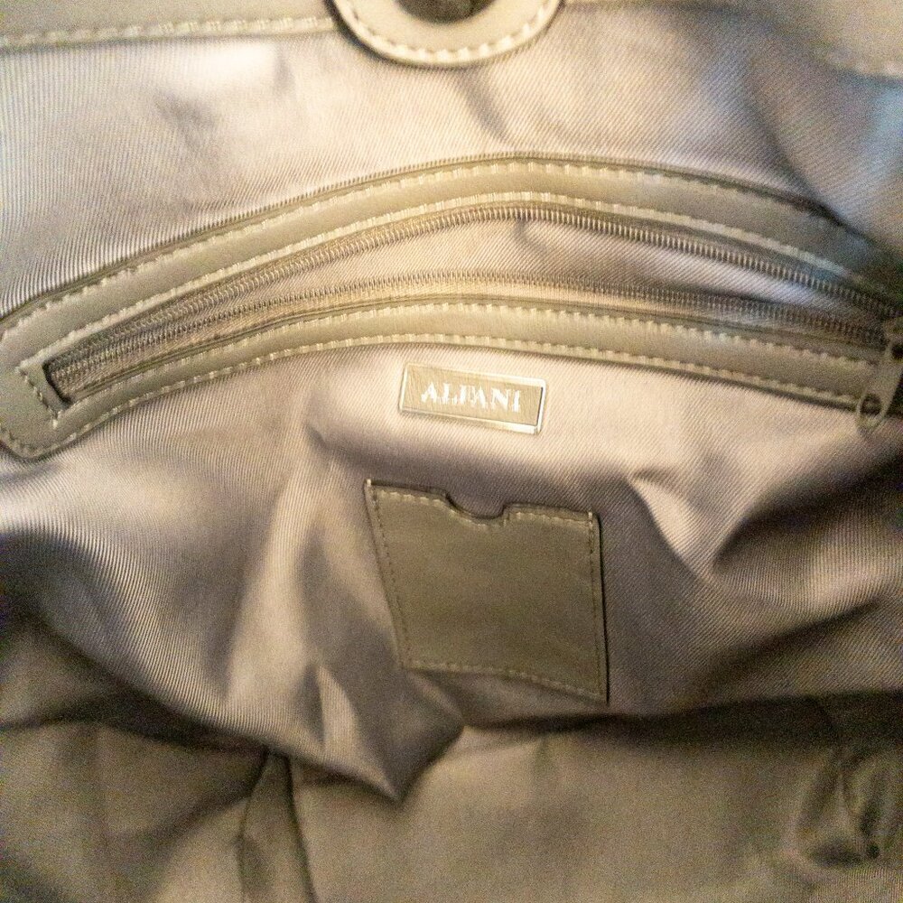 Alfani Gray Faux Leather Hobo Shoulder Bag | Slouchy Modern Tote - Picture 4 of 6